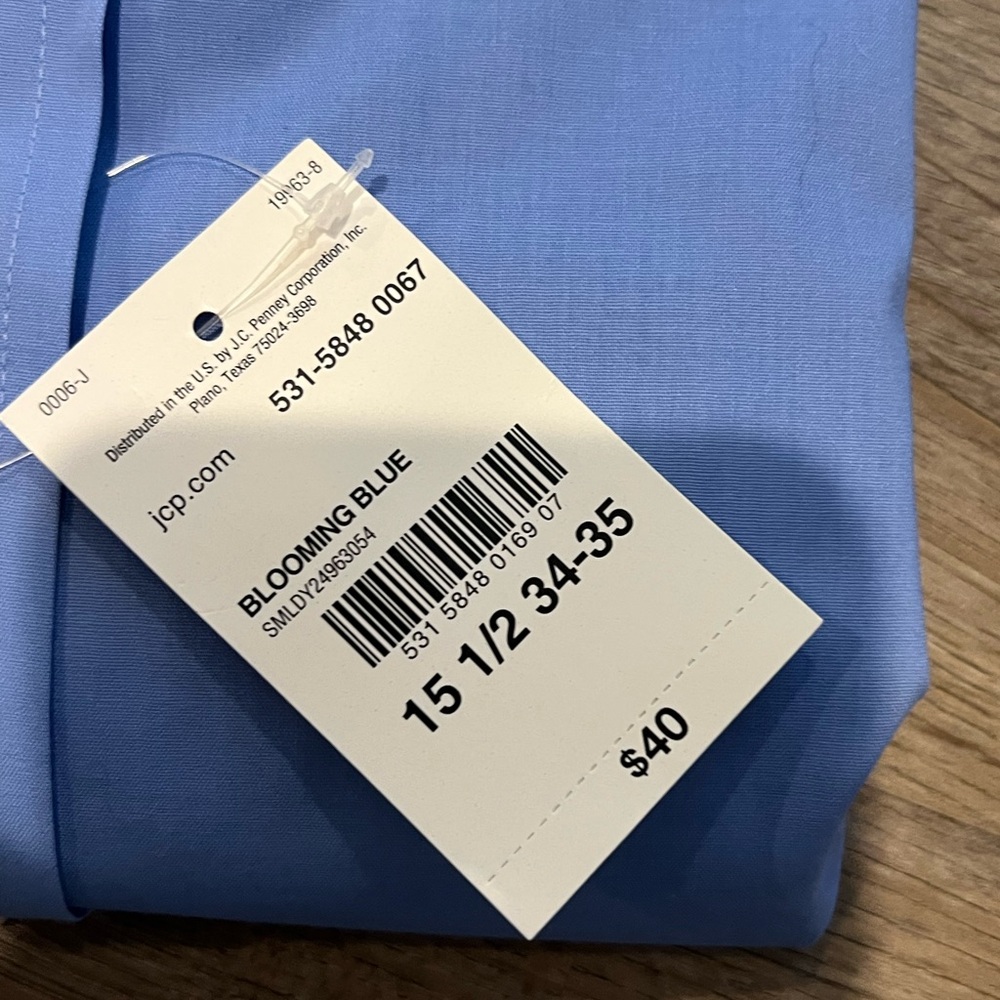 Stafford Men's Light Blue Stretch Dress Shirt - Picture 4 of 4